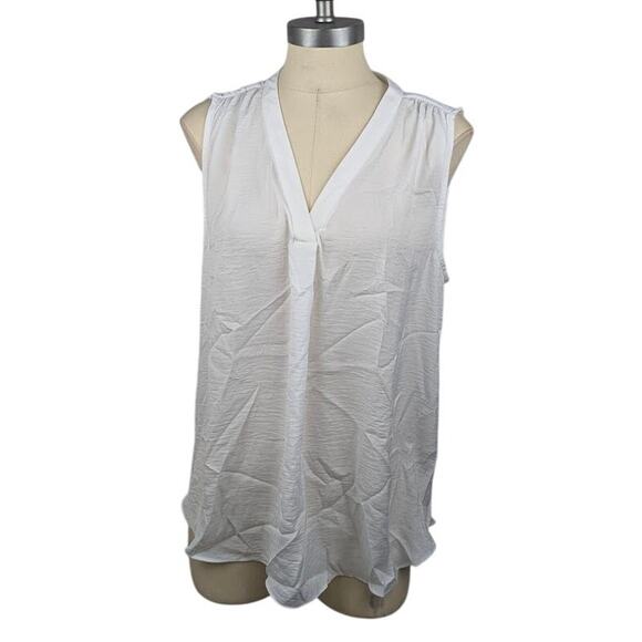 Alfani Women's Satin V-Neck Tank Top Bright White Size XL *FLAW* - Picture 1 of 6